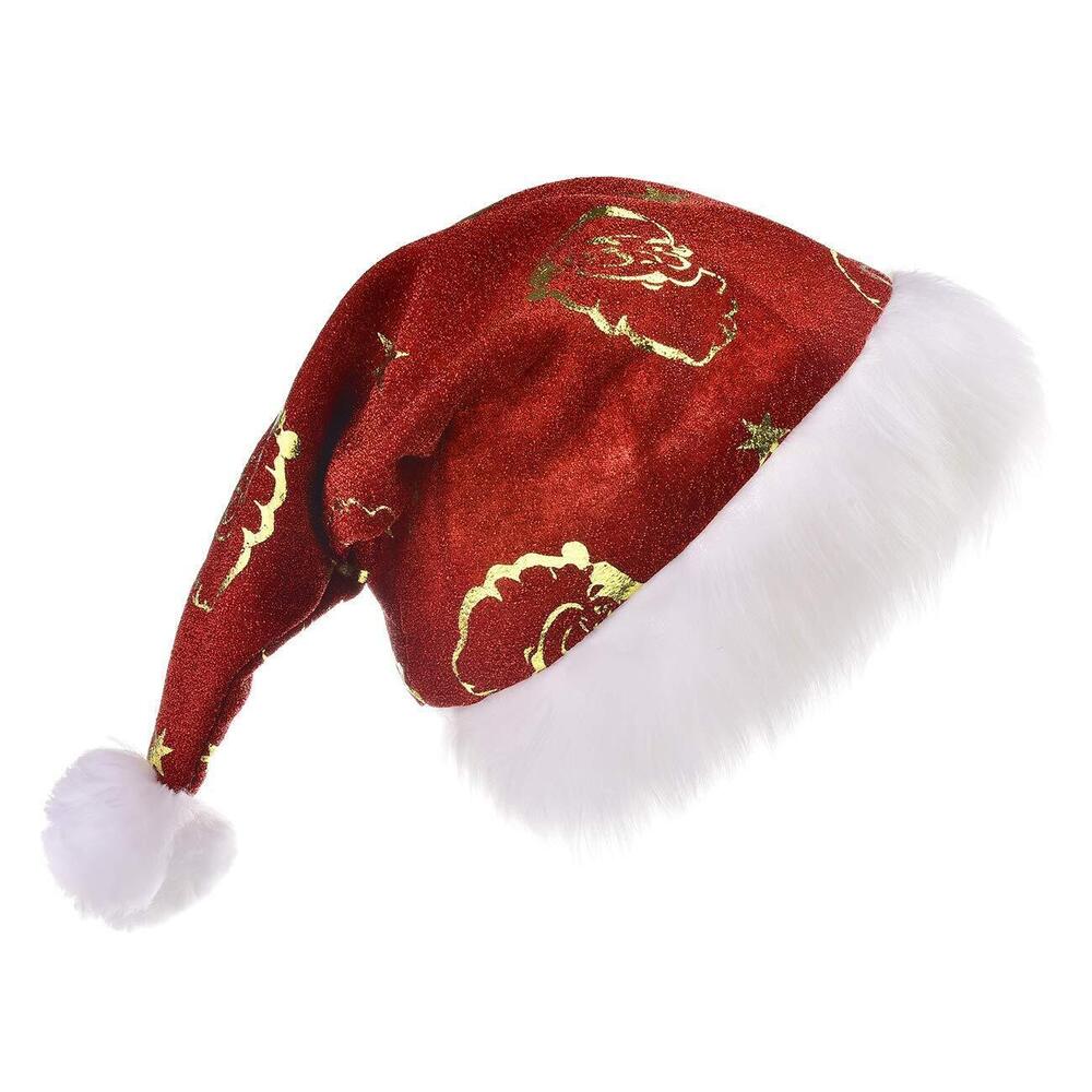 3072 4-PK Premium Quality Velvet Comfort Adult Christmas Santa Hat